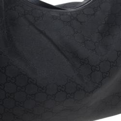 Pre Owned Gucci Original Black GG Canvas Hobo