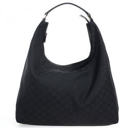 Pre Owned Gucci Original Black GG Canvas Hobo