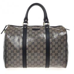 مملوكة مسبقًا Gucci Grey Crystal Lame Joy Boston Satchel