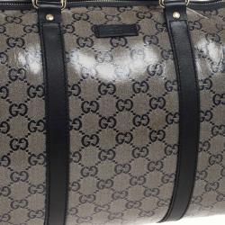 مملوكة مسبقًا Gucci Grey Crystal Lame Joy Boston Satchel