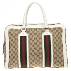 Gucci Monogram Canvas Web Detail Briefcase