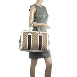 Gucci Monogram Canvas Web Detail Briefcase