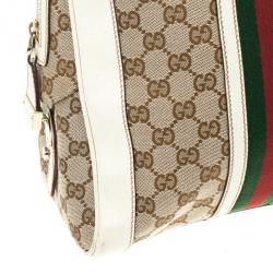Gucci Monogram Canvas Web Detail Briefcase