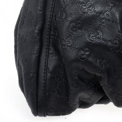 مملوكة مسبقًا Gucci Black Guccissima ‘D Gold’ Hobo