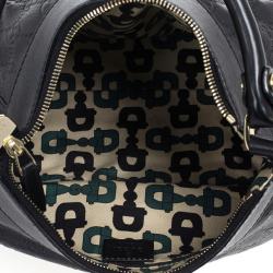 مملوكة مسبقًا Gucci Black Guccissima ‘D Gold’ Hobo