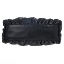 Pre Owned Gucci Black Guccissima Leather D Ring Large Hobo Bag