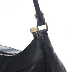 Pre Owned Gucci Black Guccissima Leather D Ring Large Hobo Bag