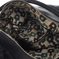 Pre Owned Gucci Black Guccissima Leather D Ring Large Hobo Bag