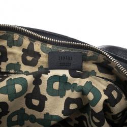 Pre Owned Gucci Black Guccissima Leather D Ring Large Hobo Bag