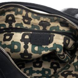 Pre Owned Gucci Black Guccissima Leather D Ring Large Hobo Bag