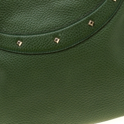 مملوكة مسبقًا Gucci Green Leather Anita Bamboo Hobo