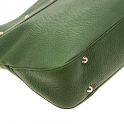 مملوكة مسبقًا Gucci Green Leather Anita Bamboo Hobo