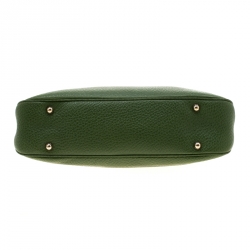 مملوكة مسبقًا Gucci Green Leather Anita Bamboo Hobo