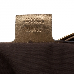 مملوكة مسبقًا Gucci Gold GG Crystal Canvas Medium Joy Boston Bag