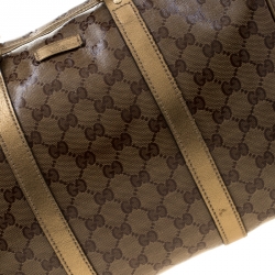 مملوكة مسبقًا Gucci Gold GG Crystal Canvas Medium Joy Boston Bag