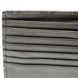 Gucci Metallic Grey Guccissima Leather Compact Wallet