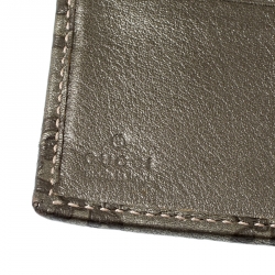 Gucci Metallic Grey Guccissima Leather Compact Wallet