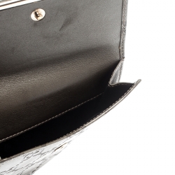 Gucci Metallic Grey Guccissima Leather Compact Wallet