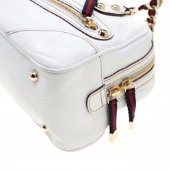 Pre Owned Gucci Ivory Leather Capri Bowler Bag