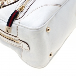 Pre Owned Gucci Ivory Leather Capri Bowler Bag