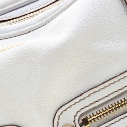 Pre Owned Gucci Ivory Leather Capri Bowler Bag