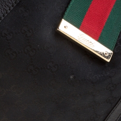 مملوكة مسبقًا Gucci Black Monogram Canvas New Ladies Web Medium Tote  