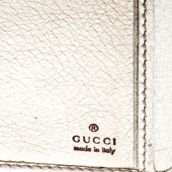 مملوكة مسبقًا Gucci Metallic Gold Leather Interlocking GG Logo Continental Flap Wallet