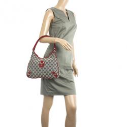 مملوكة مسبقًا Gucci Navy Blue &amp; Red Medium Abbey D-Ring Hobo