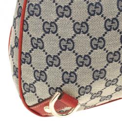 مملوكة مسبقًا Gucci Navy Blue &amp; Red Medium Abbey D-Ring Hobo
