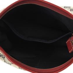 مملوكة مسبقًا Gucci Navy Blue &amp; Red Medium Abbey D-Ring Hobo