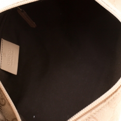 مملوكة مسبقًا Gucci Beige Canvas and leather W Signature Shoulder Bag
