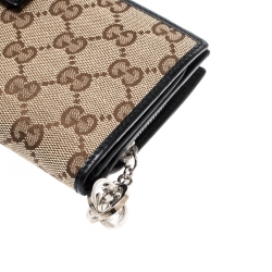 Gucci Beige/Black GG Canvas and Leather Wallet