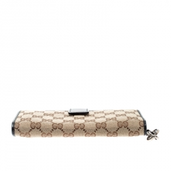 Gucci Beige/Black GG Canvas and Leather Wallet