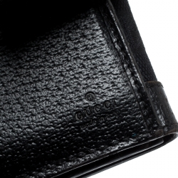 Gucci Black GG Canvas and Leather Charmy French Wallet
