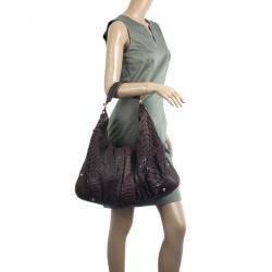 Pre Owned Gucci Large Jockey Python Hobo Bag