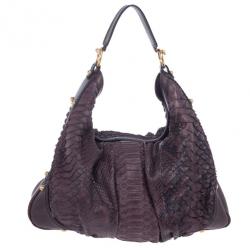 Pre Owned Gucci Large Jockey Python Hobo Bag