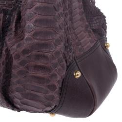 Pre Owned Gucci Large Jockey Python Hobo Bag