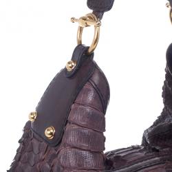 Pre Owned Gucci Large Jockey Python Hobo Bag