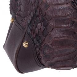 Pre Owned Gucci Large Jockey Python Hobo Bag