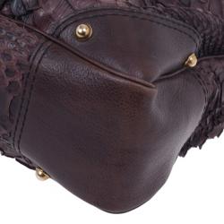 Pre Owned Gucci Large Jockey Python Hobo Bag