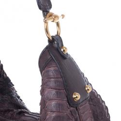 Pre Owned Gucci Large Jockey Python Hobo Bag