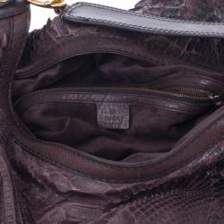 Pre Owned Gucci Large Jockey Python Hobo Bag