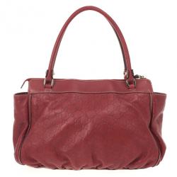 مملوكة مسبقًا Gucci Guccissima GG Cherry leather Gold D Ring Tote