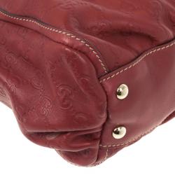 مملوكة مسبقًا Gucci Guccissima GG Cherry leather Gold D Ring Tote