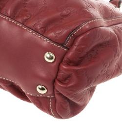 مملوكة مسبقًا Gucci Guccissima GG Cherry leather Gold D Ring Tote