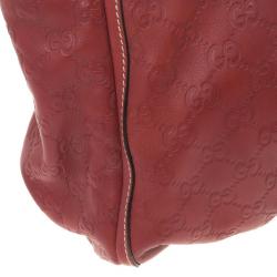 مملوكة مسبقًا Gucci Guccissima GG Cherry leather Gold D Ring Tote