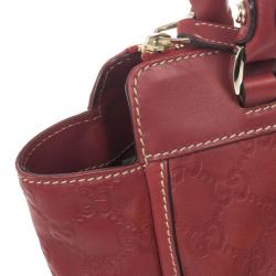 مملوكة مسبقًا Gucci Guccissima GG Cherry leather Gold D Ring Tote