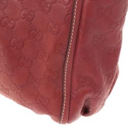 مملوكة مسبقًا Gucci Guccissima GG Cherry leather Gold D Ring Tote