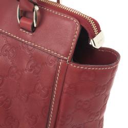 مملوكة مسبقًا Gucci Guccissima GG Cherry leather Gold D Ring Tote