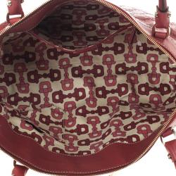 مملوكة مسبقًا Gucci Guccissima GG Cherry leather Gold D Ring Tote